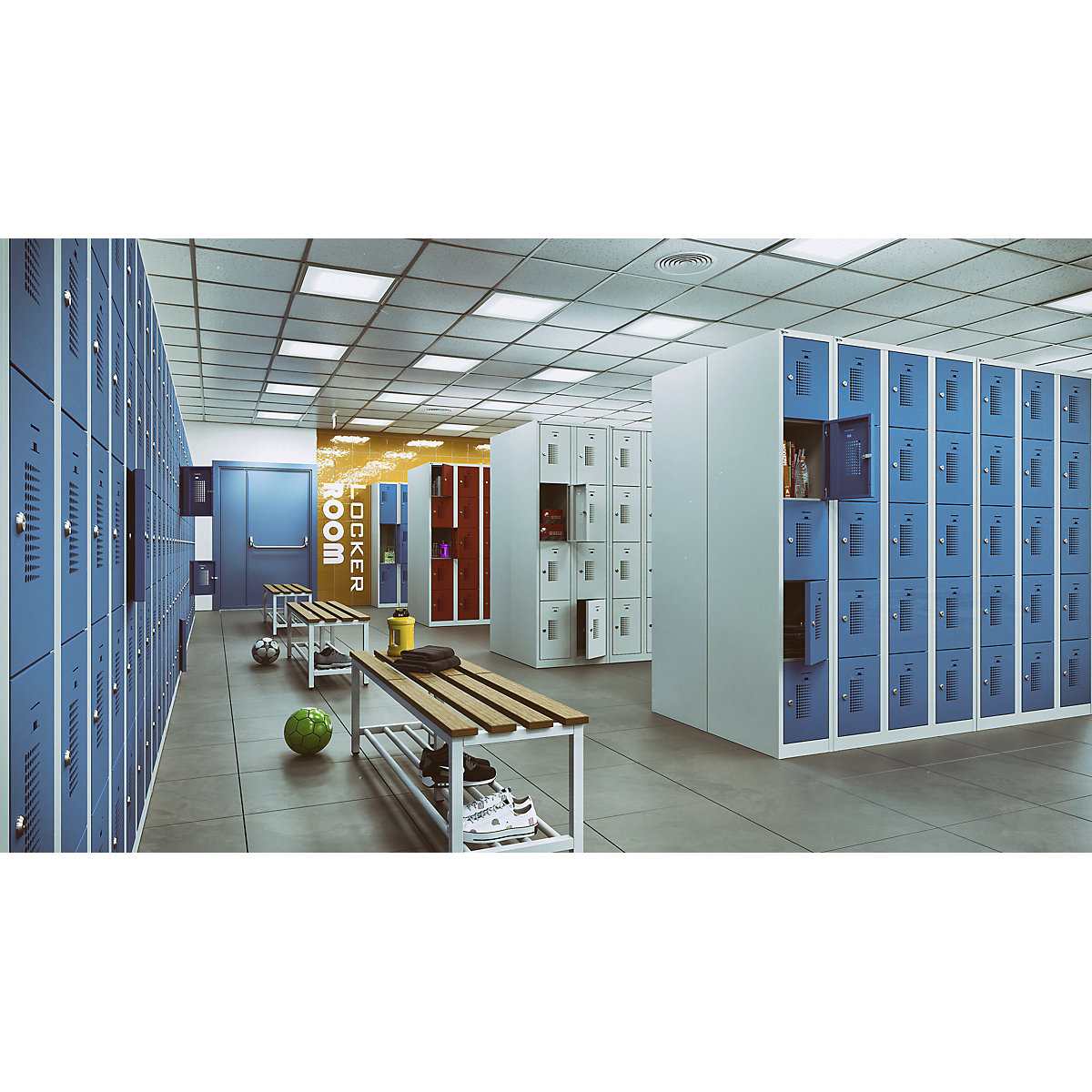 Amsterdam 5-fold compartment locker – eurokraft basic (Product illustration 14)-13