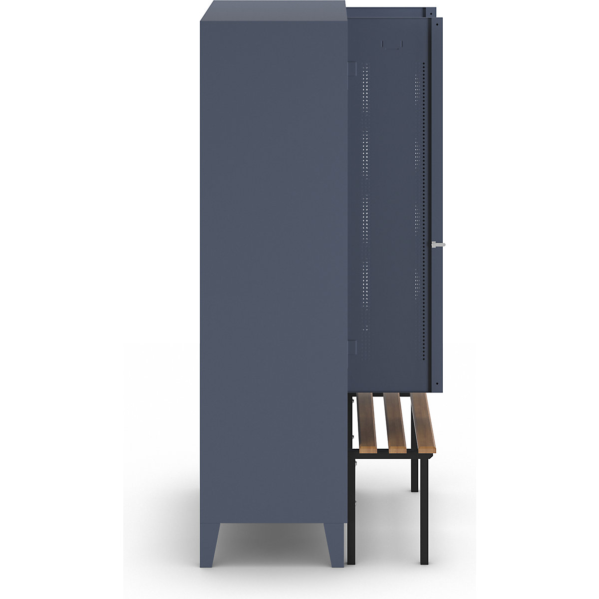 Berlin 1 bench seat clothes locker – Wolf (Product illustration 4)-3