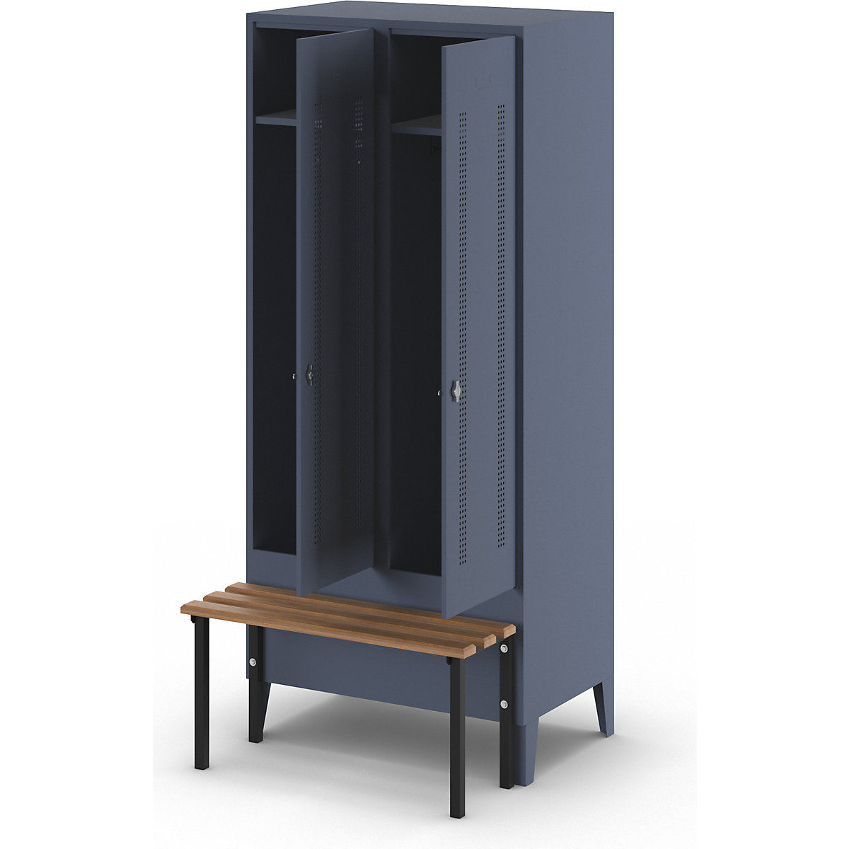 Berlin 1 bench seat clothes locker – Wolf (Product illustration 8)-7