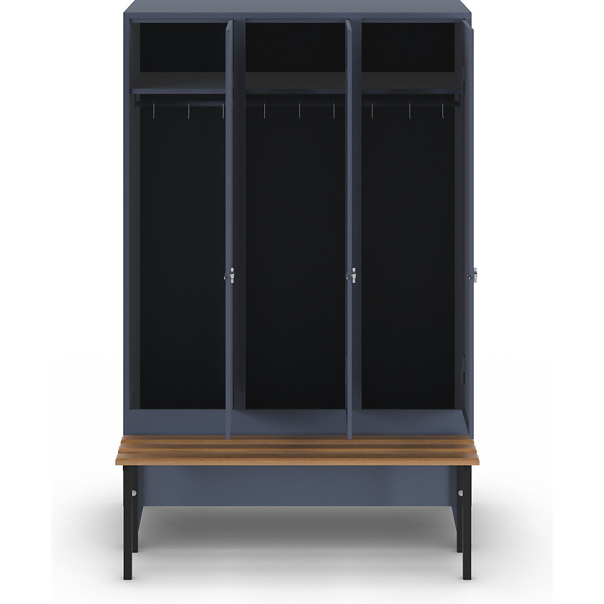 Berlin 1 bench seat clothes locker – Wolf (Product illustration 3)-2