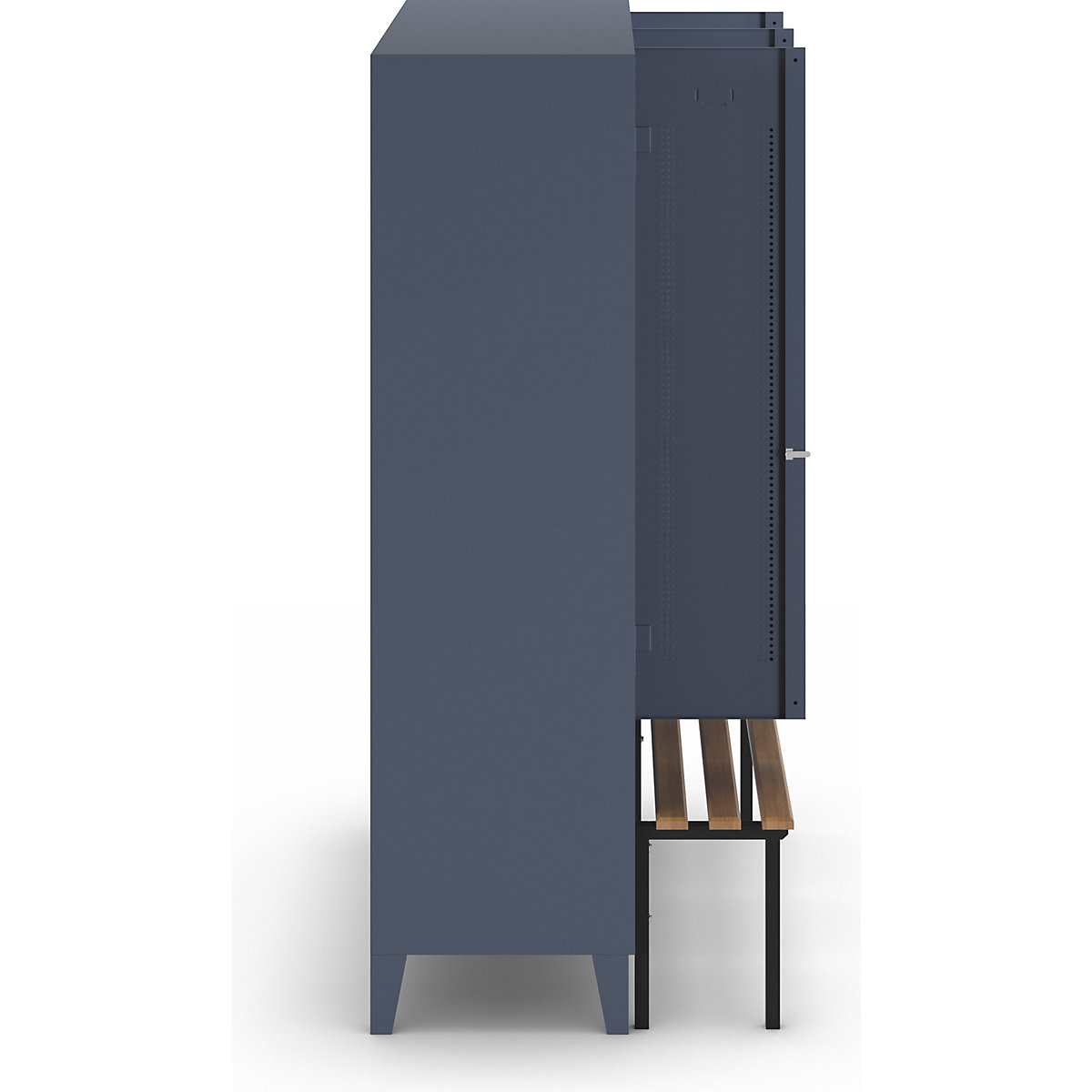 Berlin 1 bench seat clothes locker – Wolf (Product illustration 4)-3