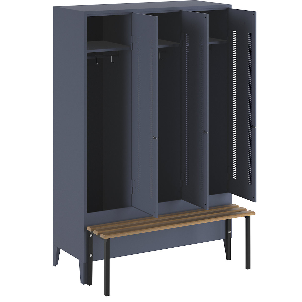 Berlin 1 bench seat clothes locker – Wolf