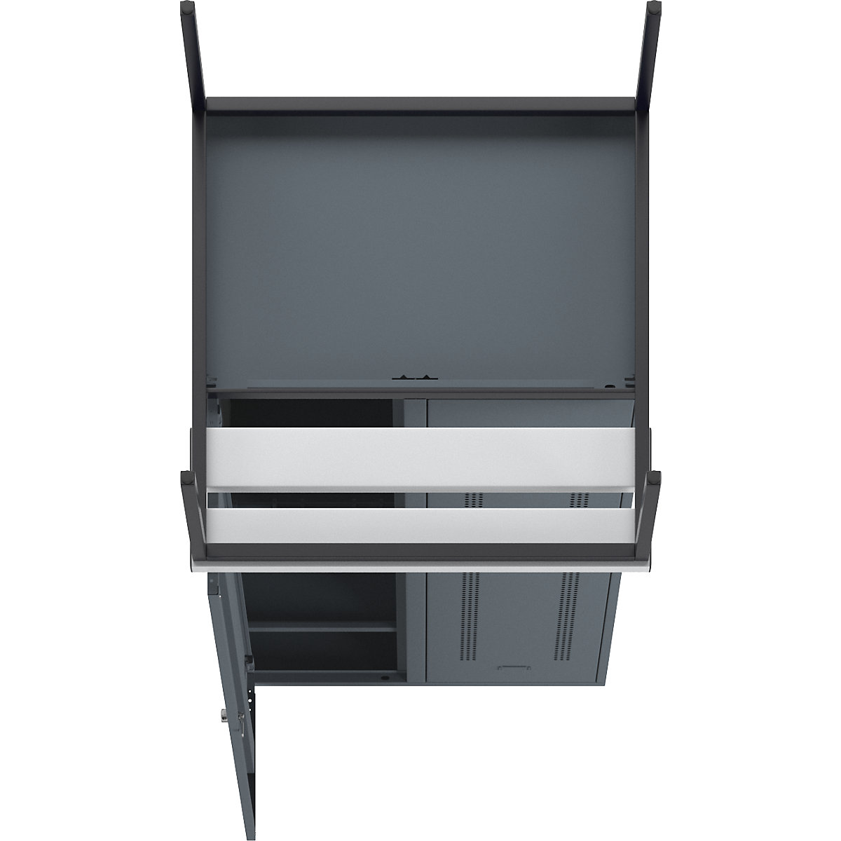 Berlin 1 bench seat clothes locker – Wolf (Product illustration 7)-6