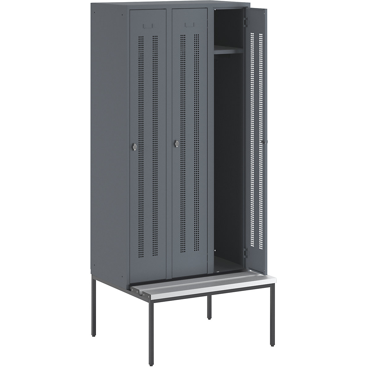 Berlin 1 bench seat clothes locker – Wolf