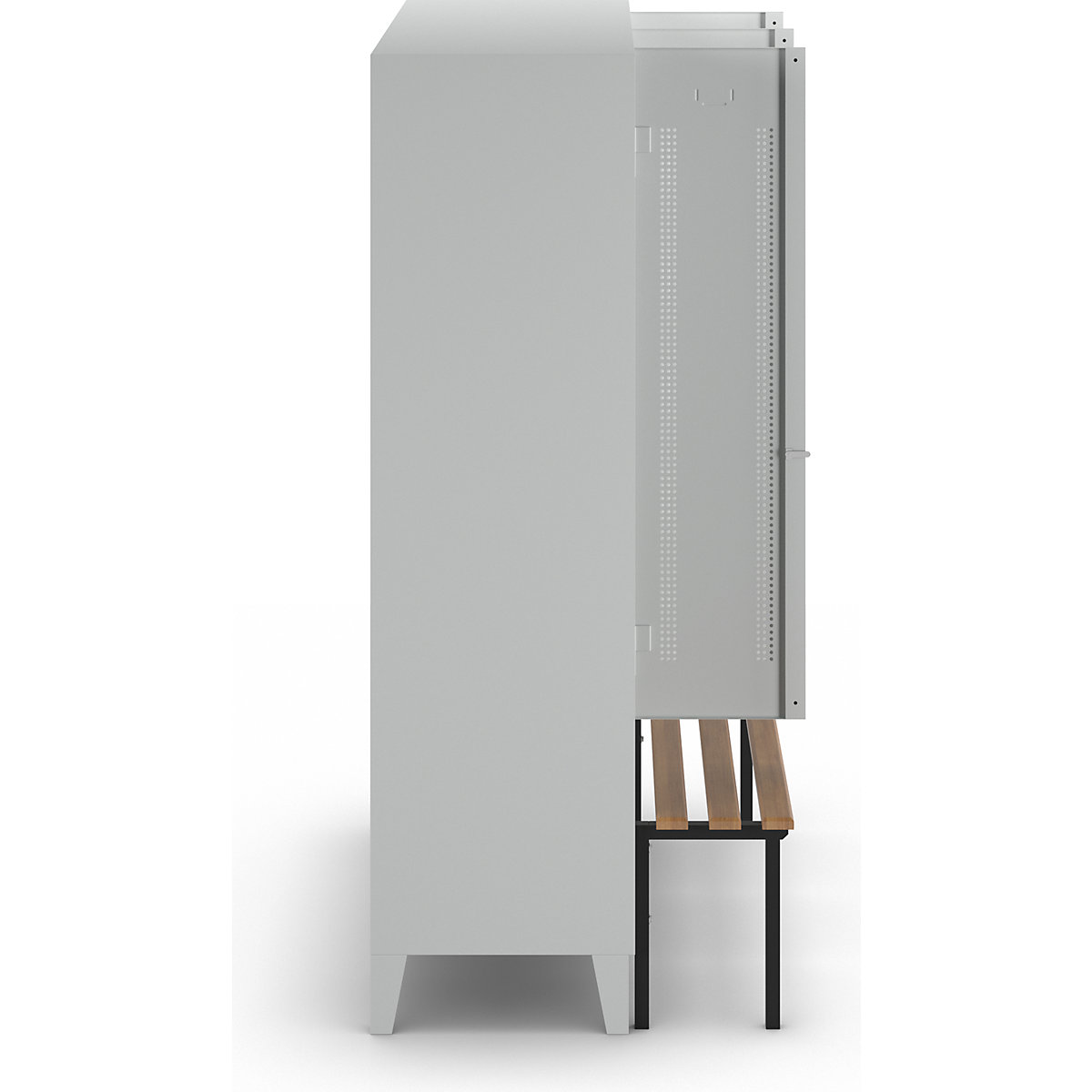 Berlin 1 bench seat clothes locker – Wolf (Product illustration 4)-3