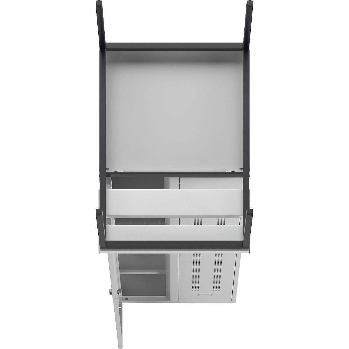 Berlin 1 bench seat clothes locker – Wolf (Product illustration 7)-6