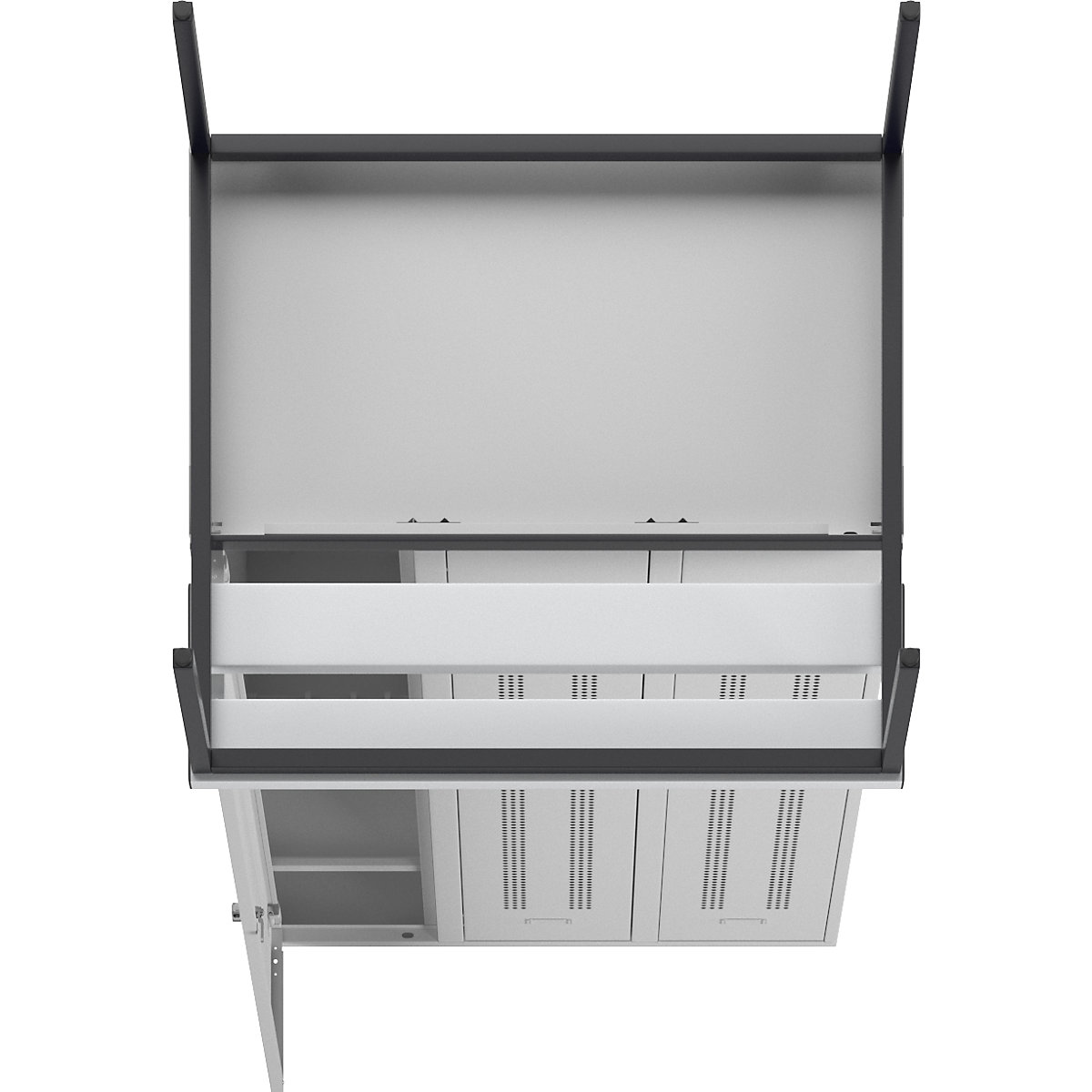 Berlin 1 bench seat clothes locker – Wolf (Product illustration 6)-5