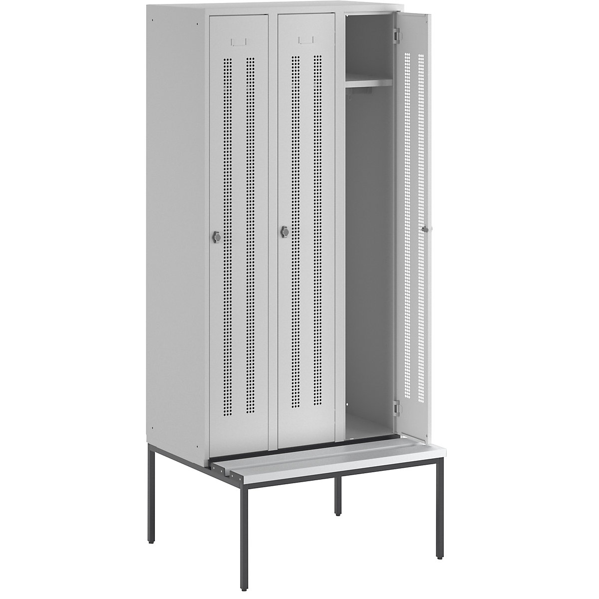 Berlin 1 bench seat clothes locker – Wolf