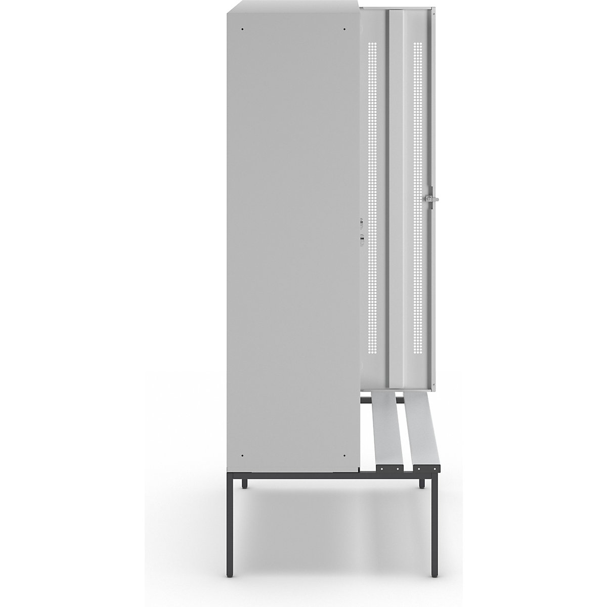 Berlin 1 bench seat clothes locker – Wolf (Product illustration 4)-3