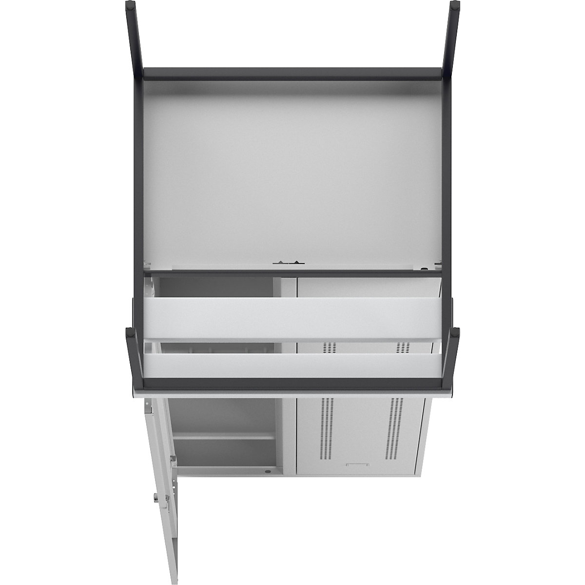 Berlin 1 bench seat clothes locker – Wolf (Product illustration 6)-5