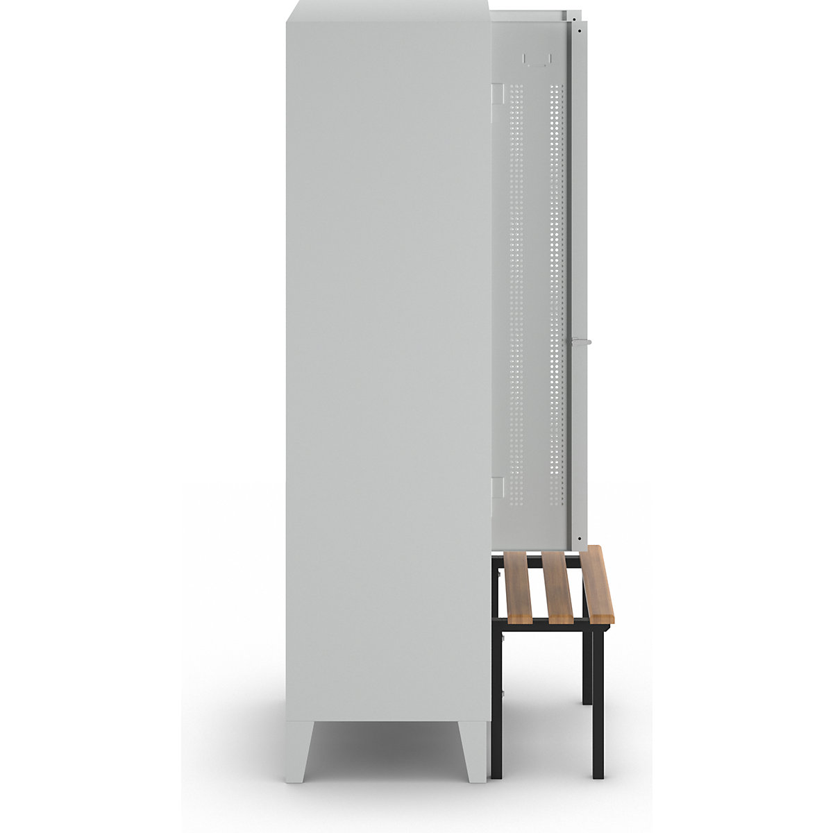 Berlin 1 bench seat clothes locker – Wolf (Product illustration 4)-3