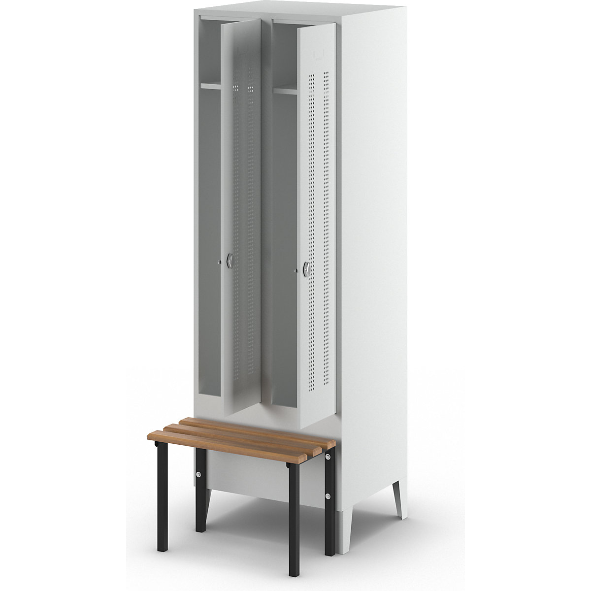 Berlin 1 bench seat clothes locker – Wolf (Product illustration 8)-7