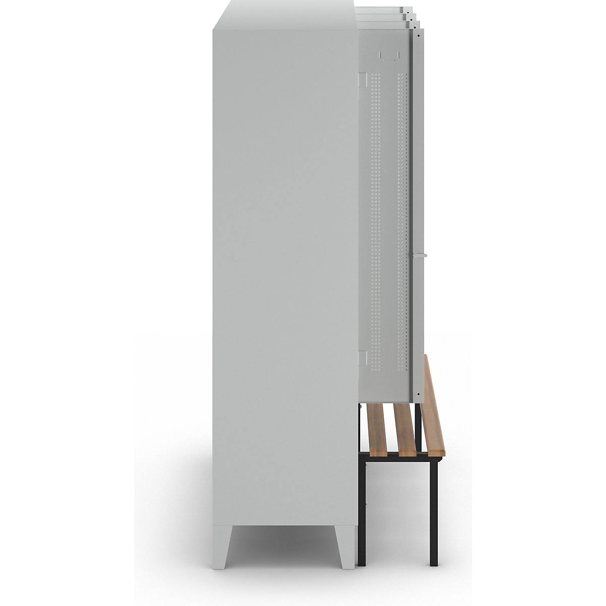 Berlin 1 bench seat clothes locker – Wolf (Product illustration 4)-3