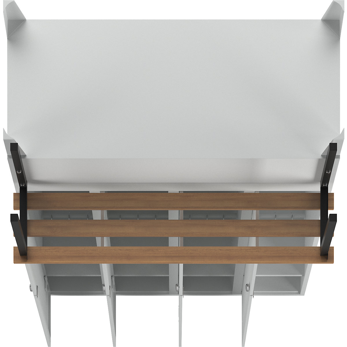 Berlin 1 bench seat clothes locker – Wolf (Product illustration 7)-6