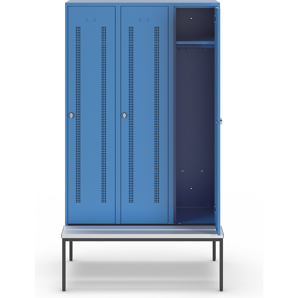 Berlin 1 bench seat clothes locker – Wolf (Product illustration 3)-2