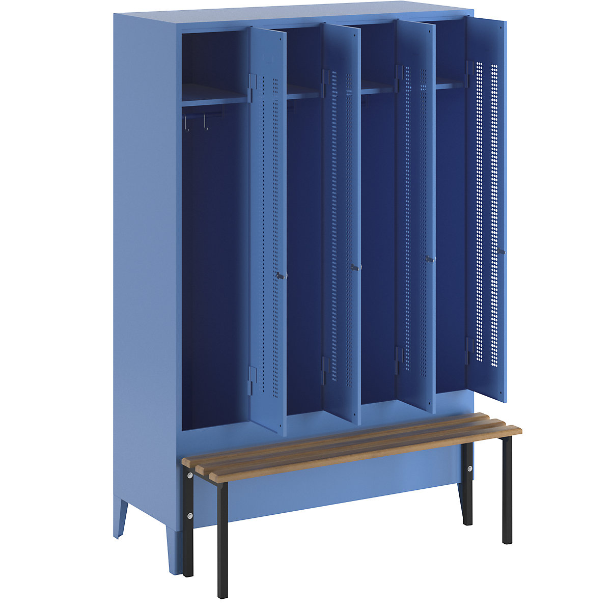 Berlin 1 bench seat clothes locker - Wolf