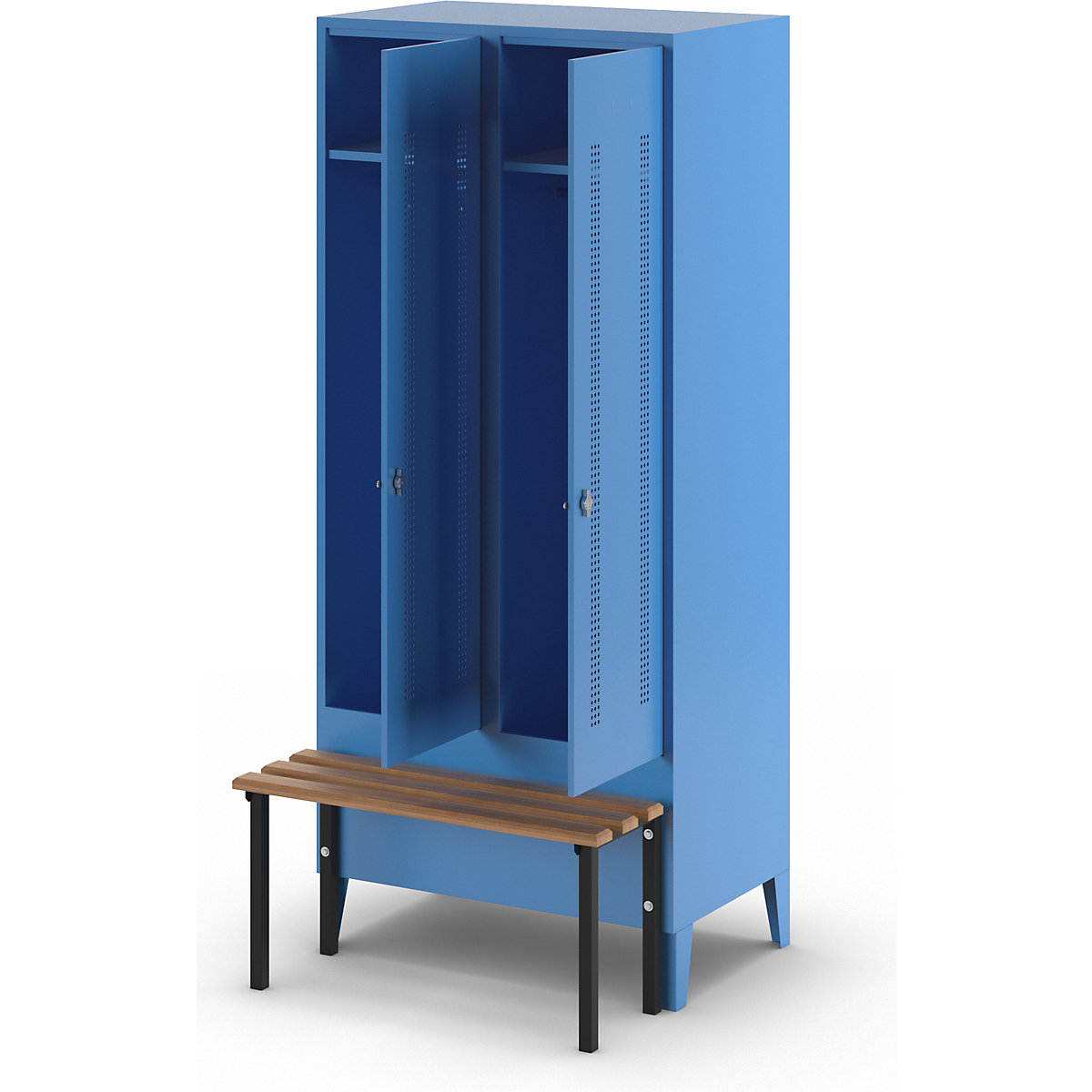 Berlin 1 bench seat clothes locker – Wolf (Product illustration 9)-8