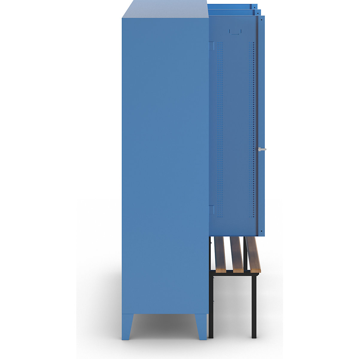 Berlin 1 bench seat clothes locker – Wolf (Product illustration 4)-3