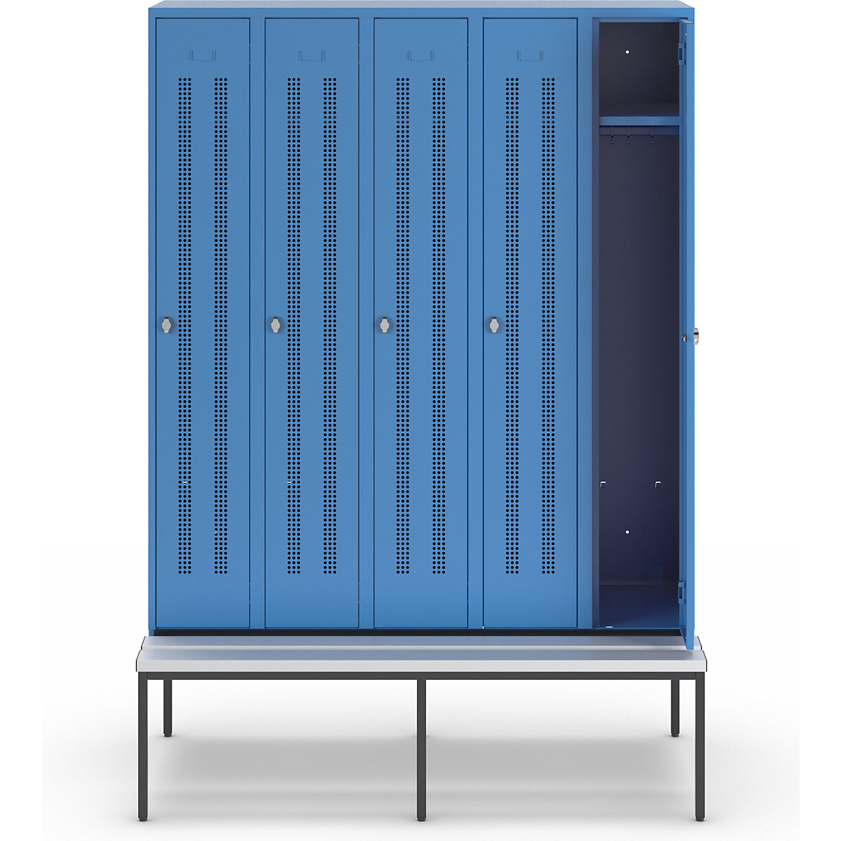 Berlin 1 bench seat clothes locker – Wolf (Product illustration 3)-2