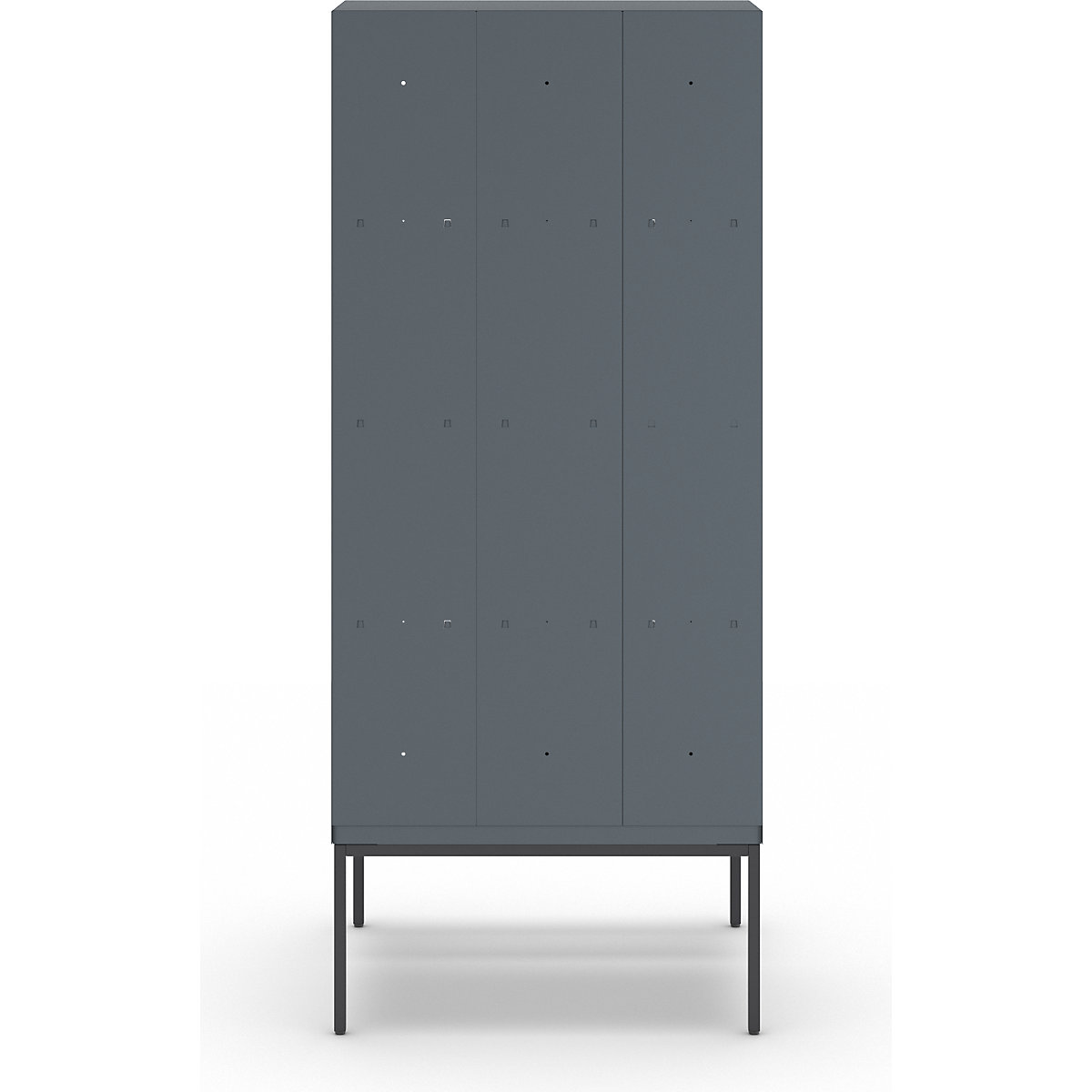 Berlin 1 bench seat double deck clothes locker – Wolf (Product illustration 5)-4