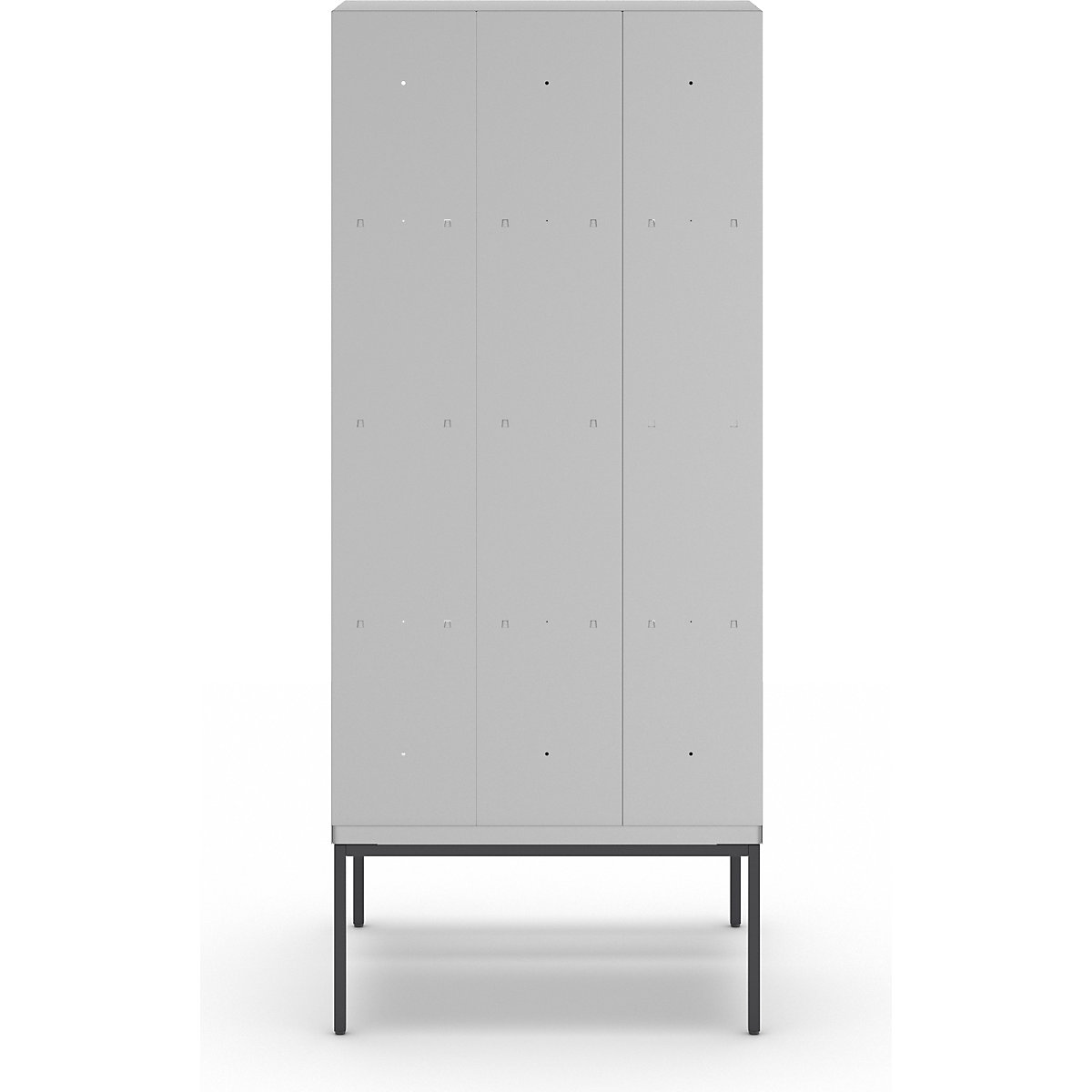 Berlin 1 bench seat double deck clothes locker – Wolf (Product illustration 5)-4