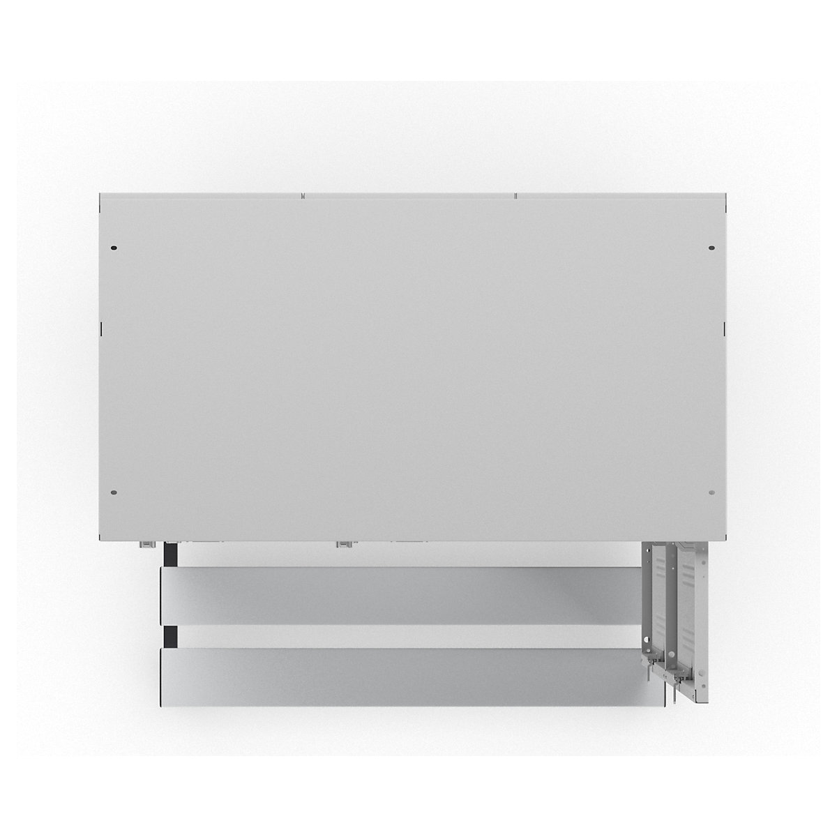 Berlin 1 bench seat double deck clothes locker – Wolf (Product illustration 6)-5