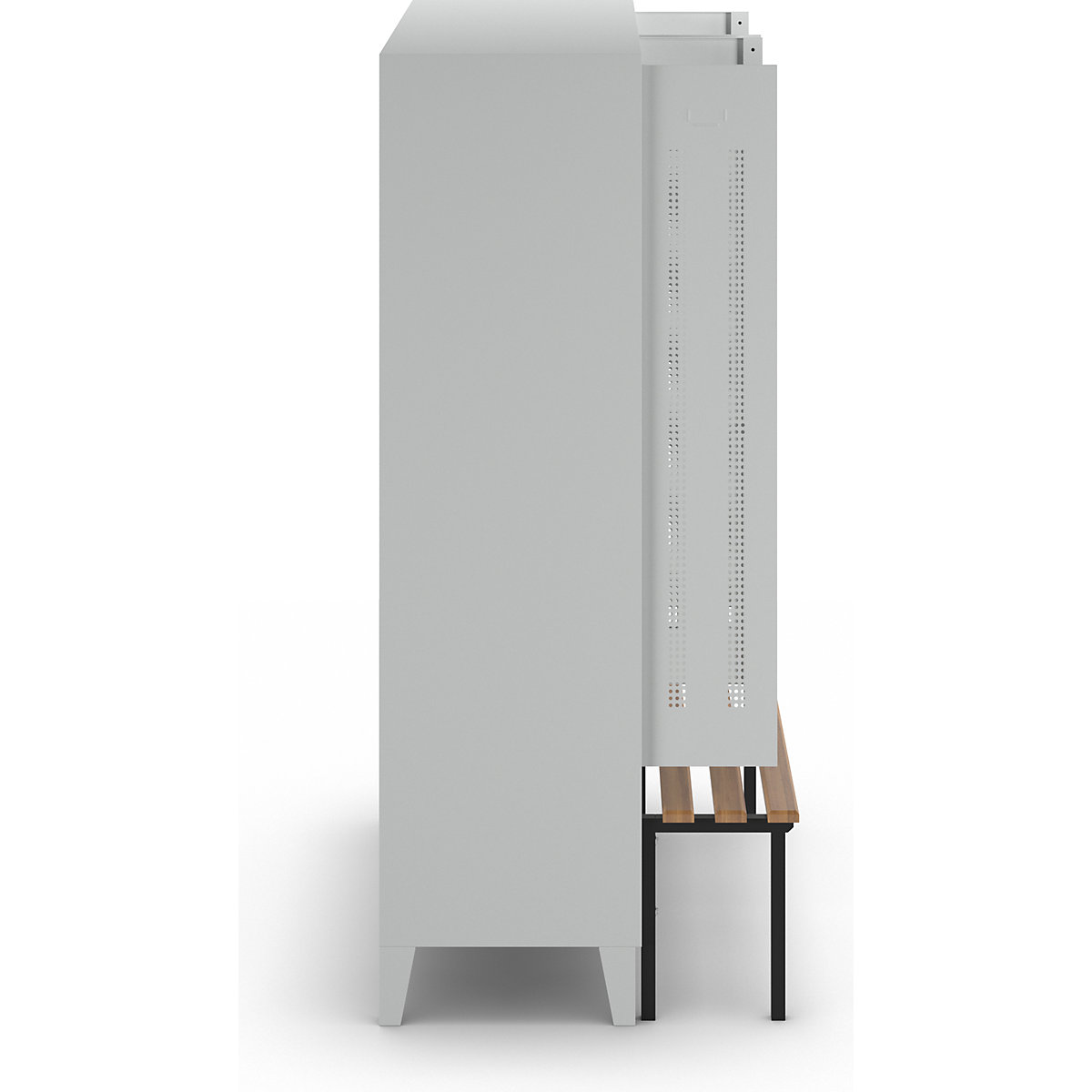 Berlin 1 clean and dirty locker with bench seat – Wolf (Product illustration 3)-2