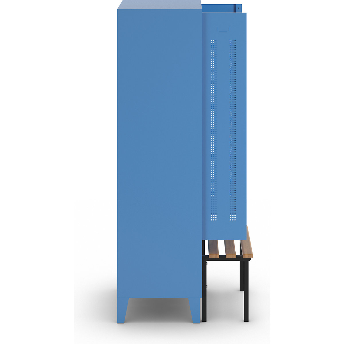 Berlin 1 clean and dirty locker with bench seat – Wolf (Product illustration 3)-2