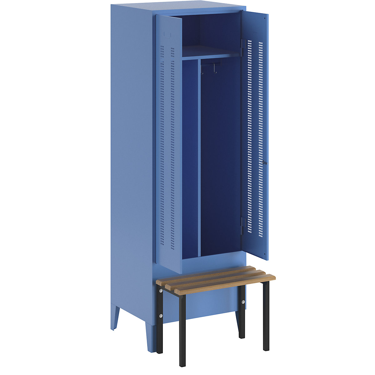 Berlin 1 clean and dirty locker with bench seat – Wolf