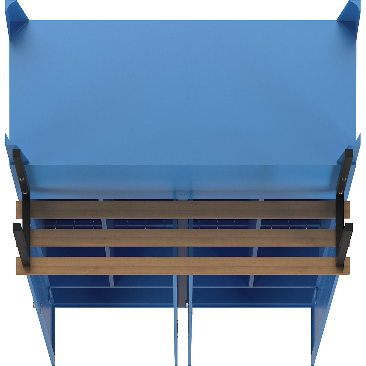 Berlin 1 clean and dirty locker with bench seat – Wolf (Product illustration 6)-5