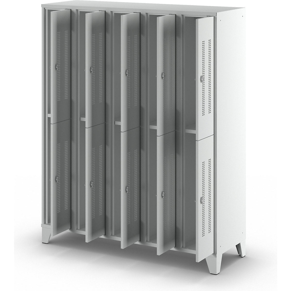 Berlin 1 double deck clothes locker – Wolf (Product illustration 3)-2