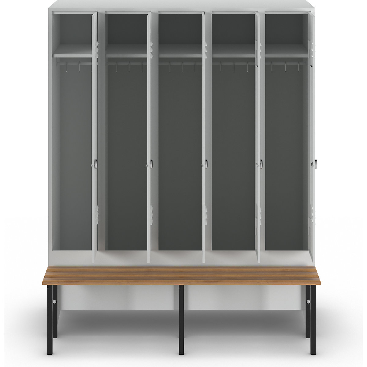 Berlin 2 bench seat clothes locker – Wolf (Product illustration 3)-2