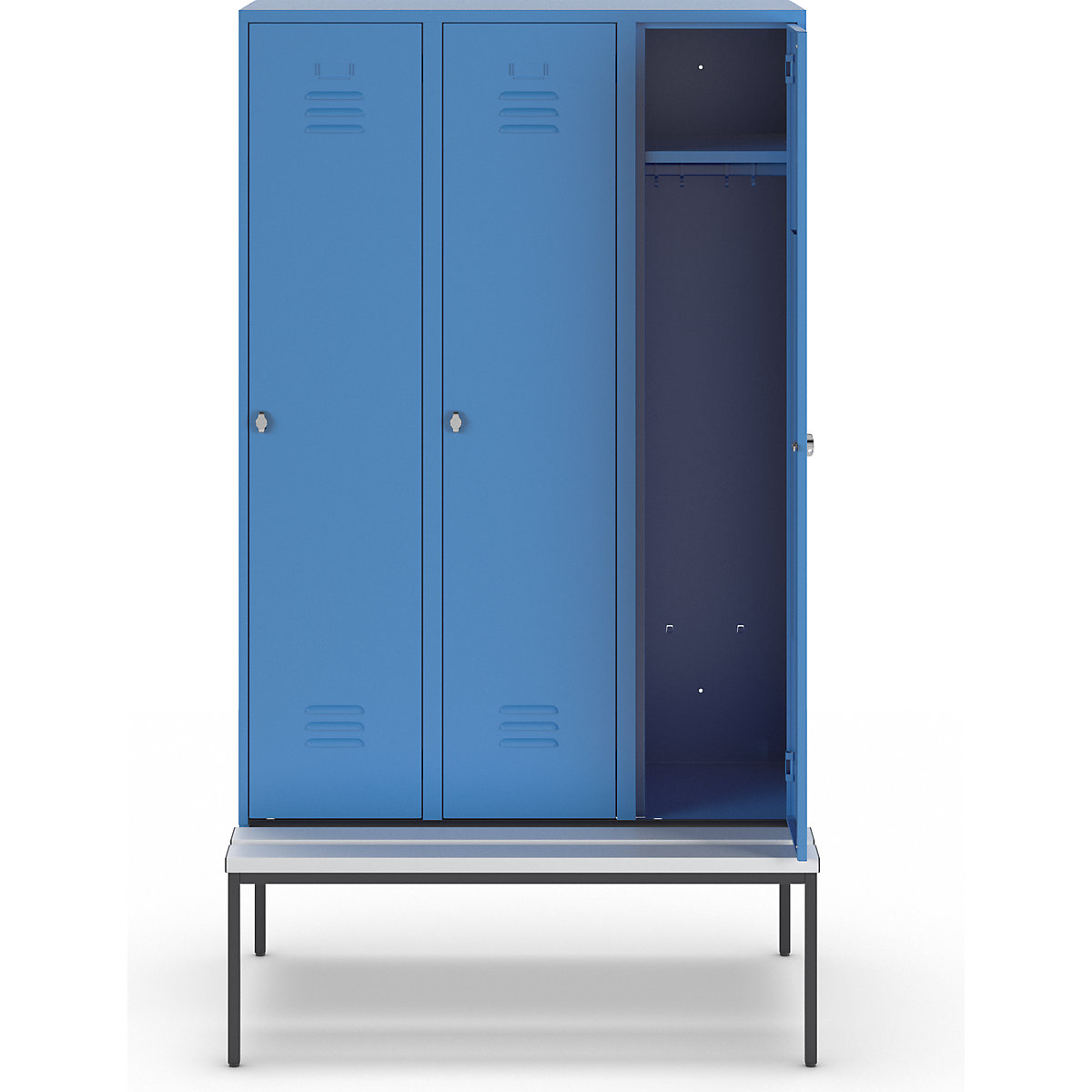 Berlin 2 bench seat clothes locker – Wolf (Product illustration 3)-2