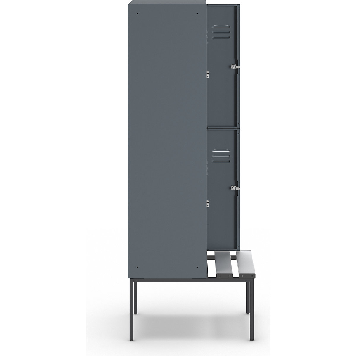 Berlin 2 bench seat double-tier clothes locker – Wolf (Product illustration 4)-3