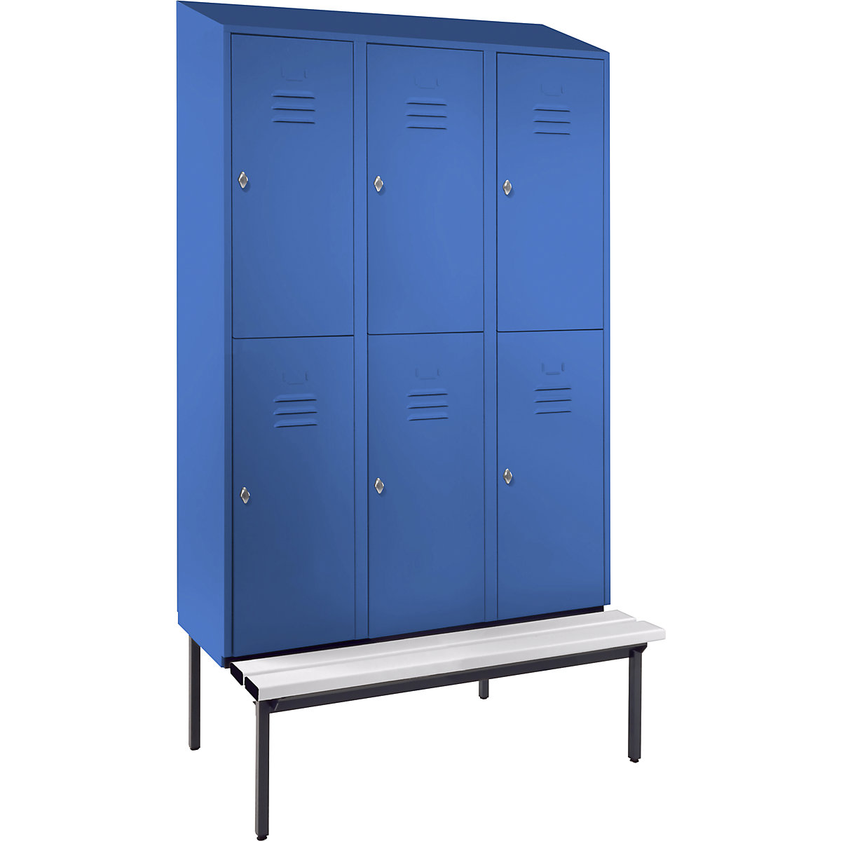 Berlin 2 bench seat double-tier clothes locker – Wolf
