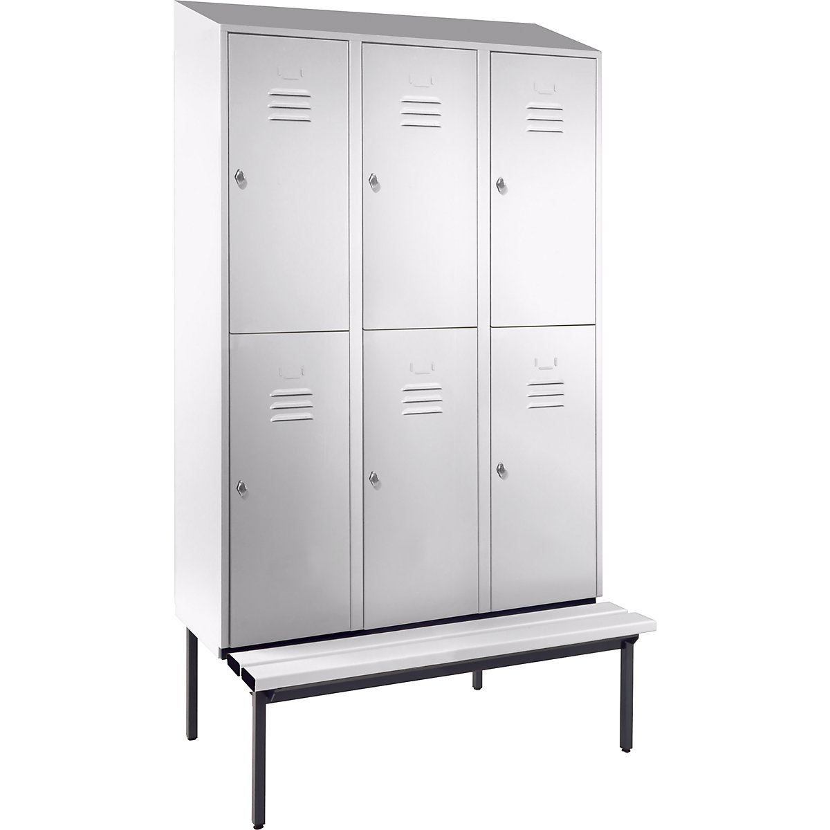 Berlin 2 bench seat double-tier clothes locker – Wolf