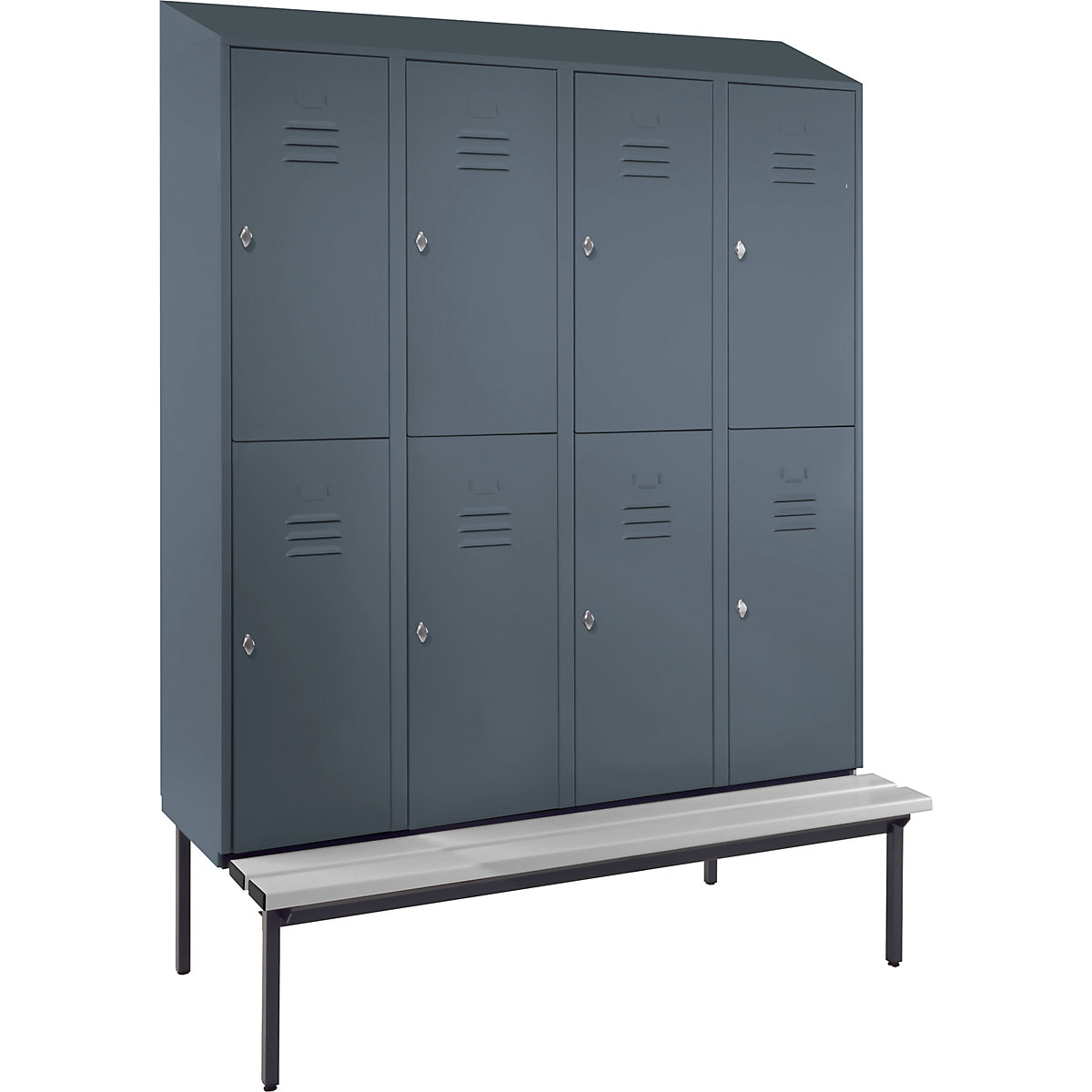 Berlin 2 bench seat double-tier clothes locker – Wolf