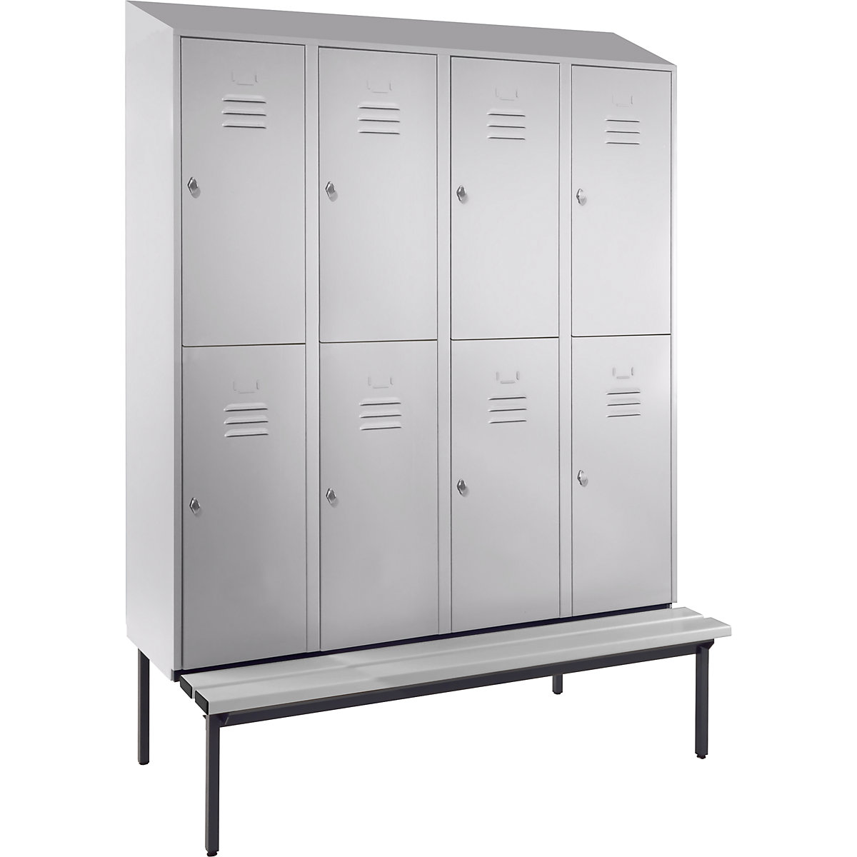 Berlin 2 bench seat double-tier clothes locker – Wolf