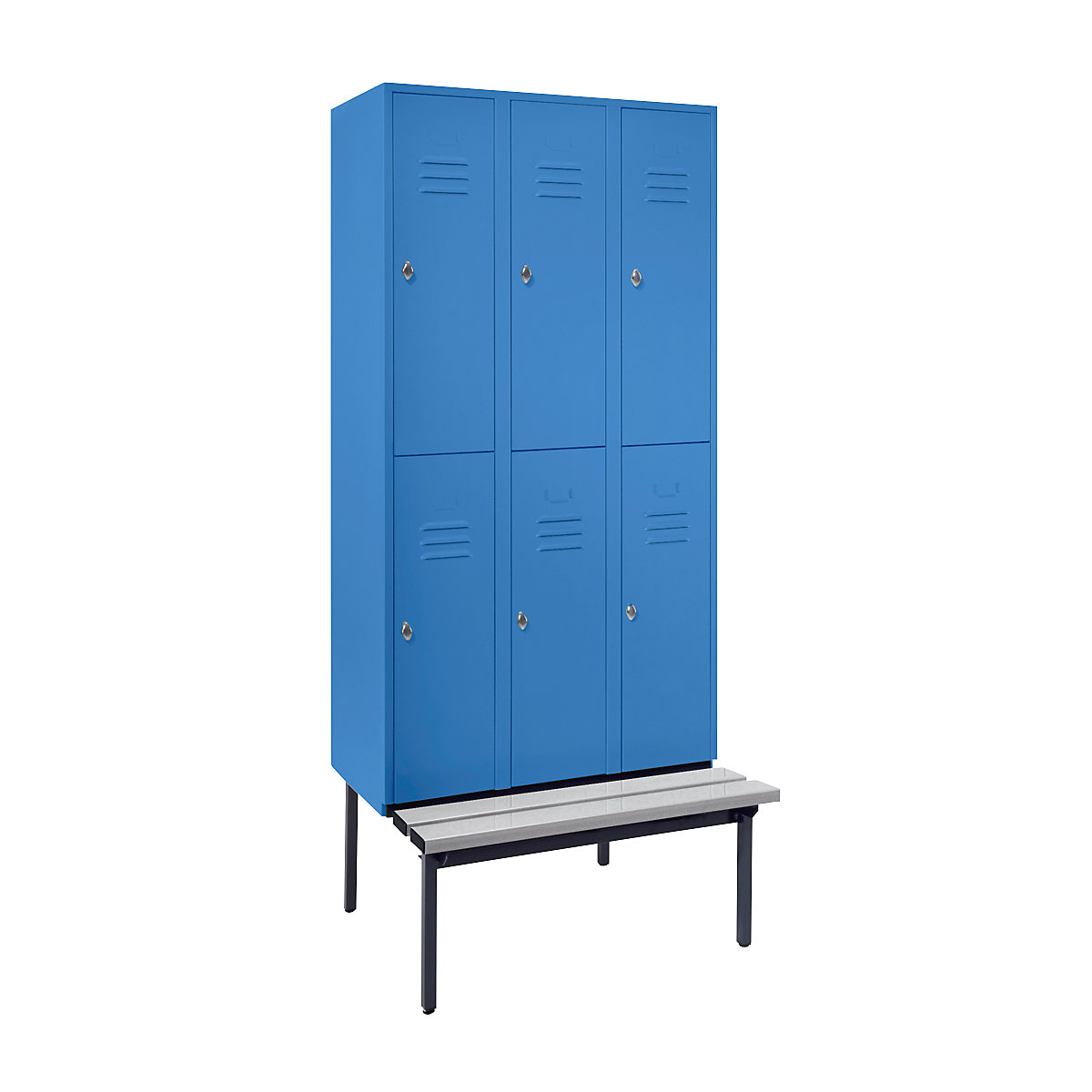 Berlin 2 bench seat double-tier clothes locker – Wolf (Product illustration 9)-8