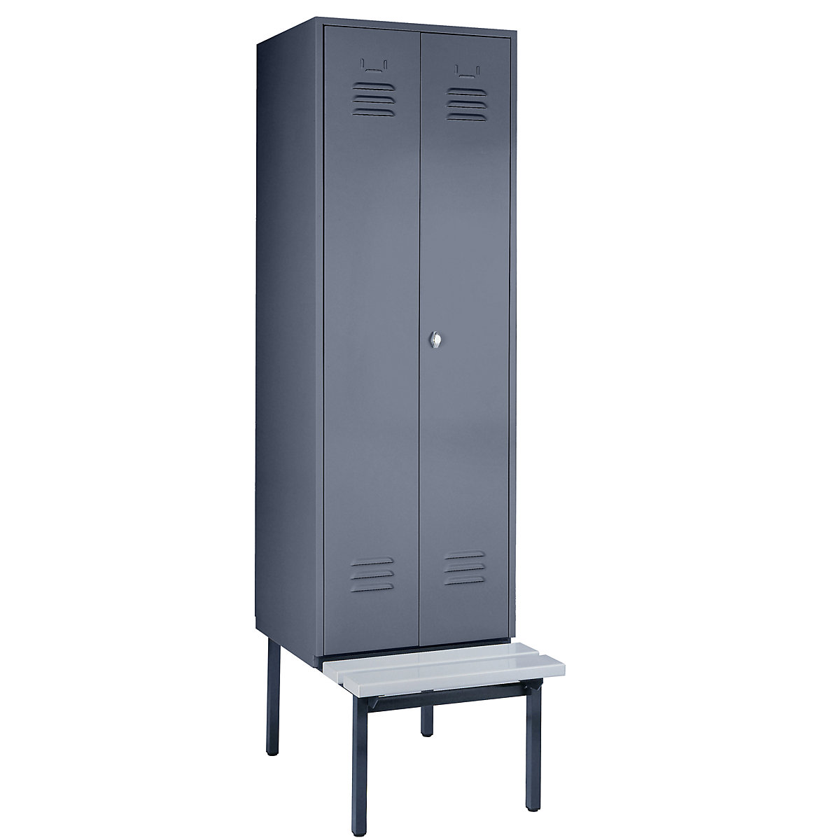 Berlin 2 clean and dirty locker with bench seat – Wolf (Product illustration 2)-1