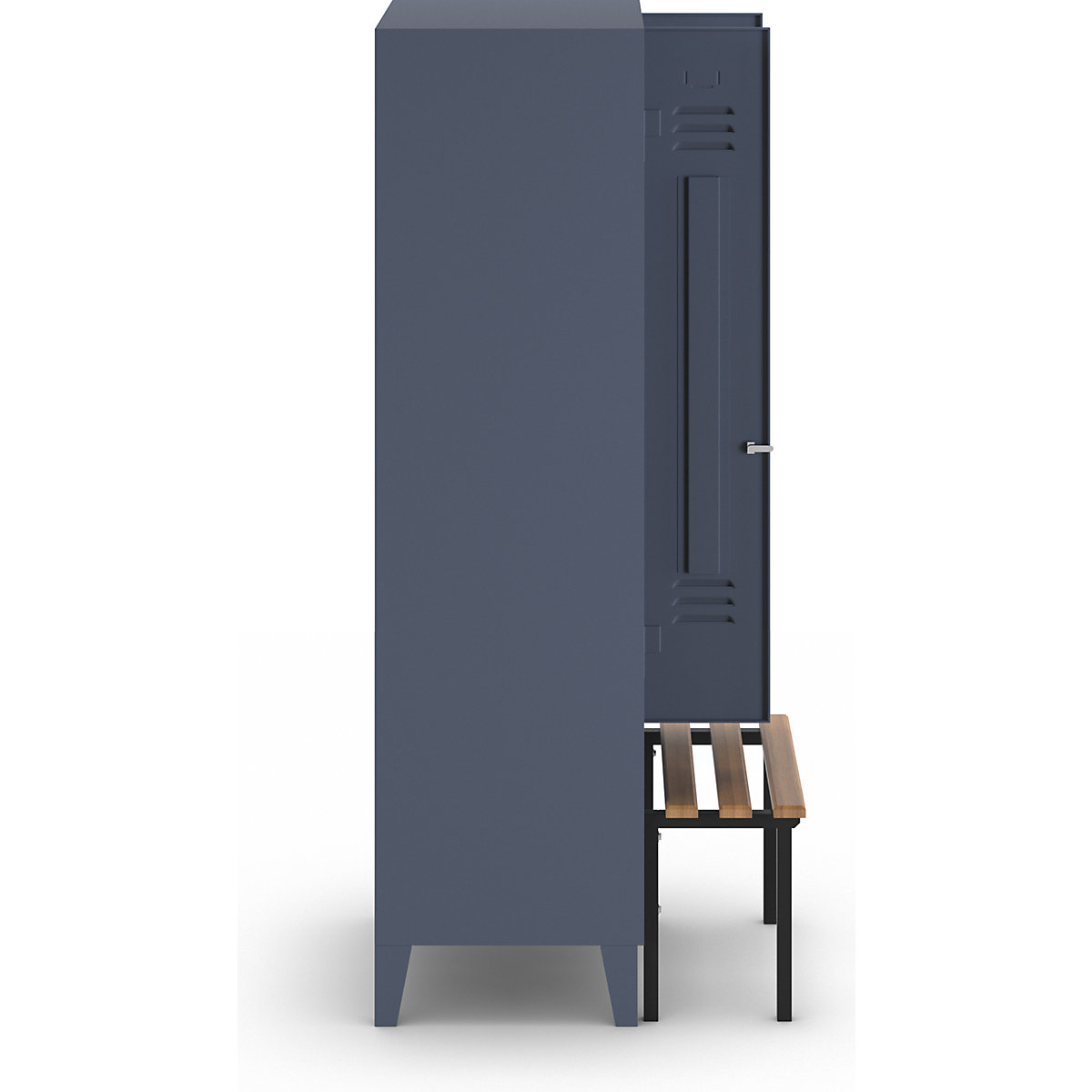 Berlin 2 clothes locker with bench seat – Wolf (Product illustration 4)-3