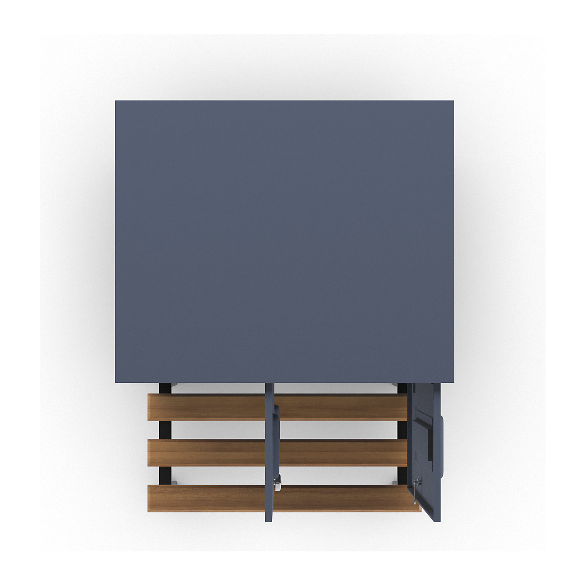 Berlin 2 clothes locker with bench seat – Wolf (Product illustration 6)-5