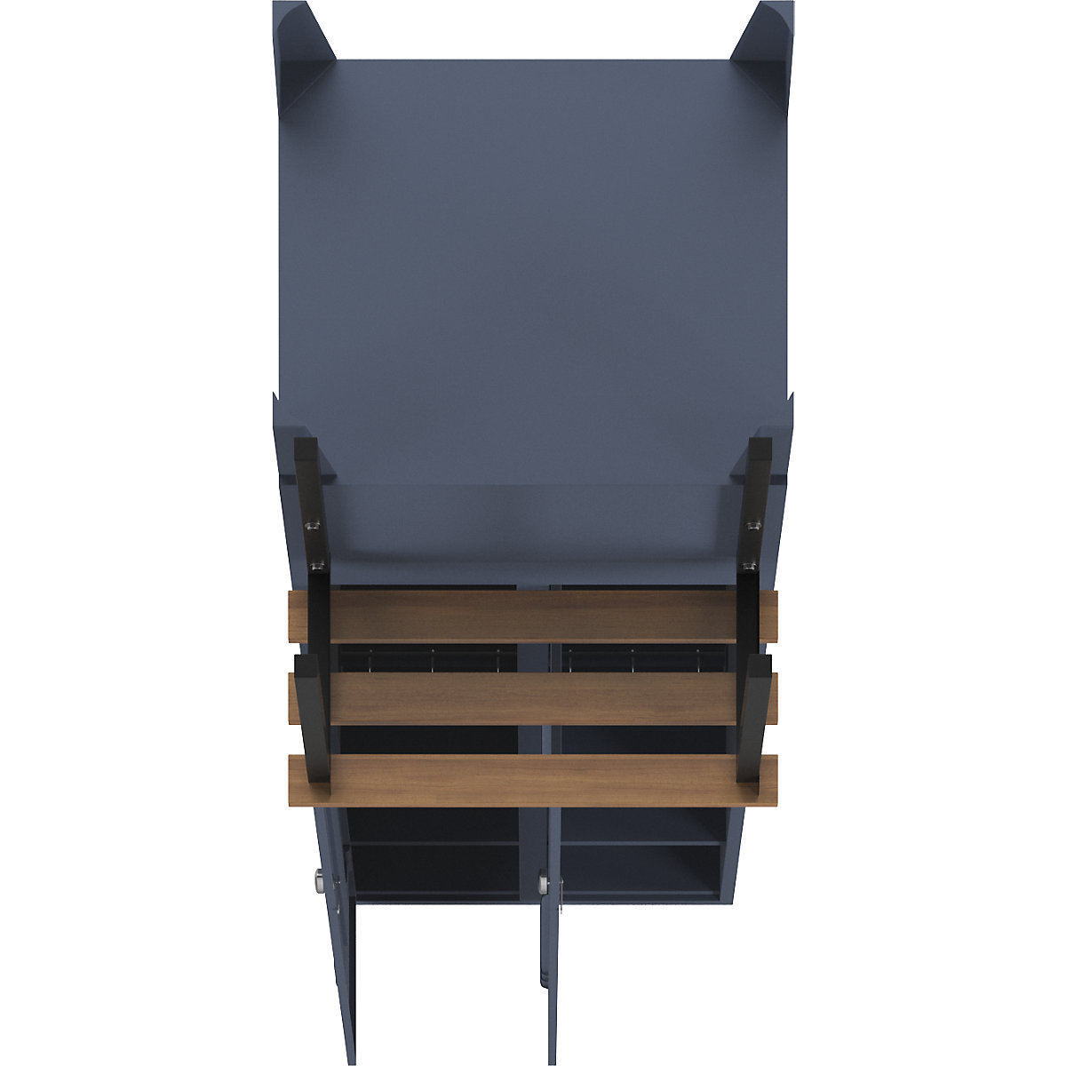 Berlin 2 clothes locker with bench seat – Wolf (Product illustration 7)-6