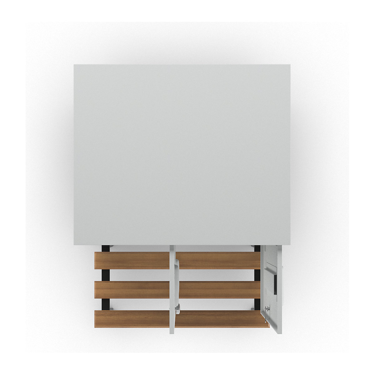 Berlin 2 clothes locker with bench seat – Wolf (Product illustration 6)-5