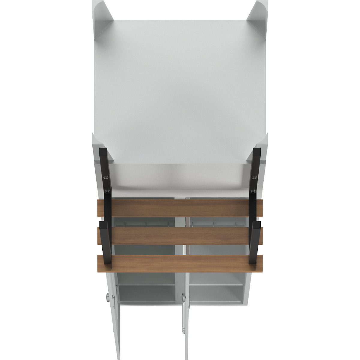 Berlin 2 clothes locker with bench seat – Wolf (Product illustration 7)-6
