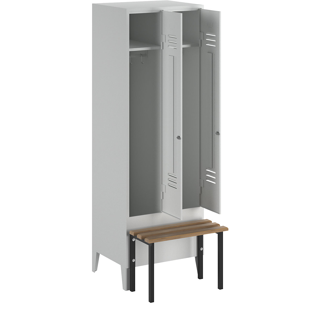 Berlin 2 clothes locker with bench seat – Wolf