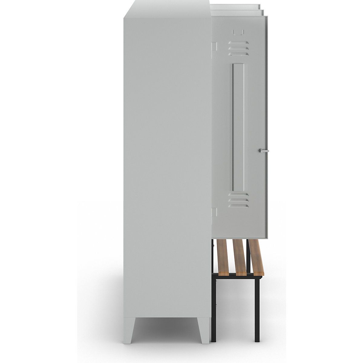 Berlin 2 clothes locker with bench seat – Wolf (Product illustration 4)-3