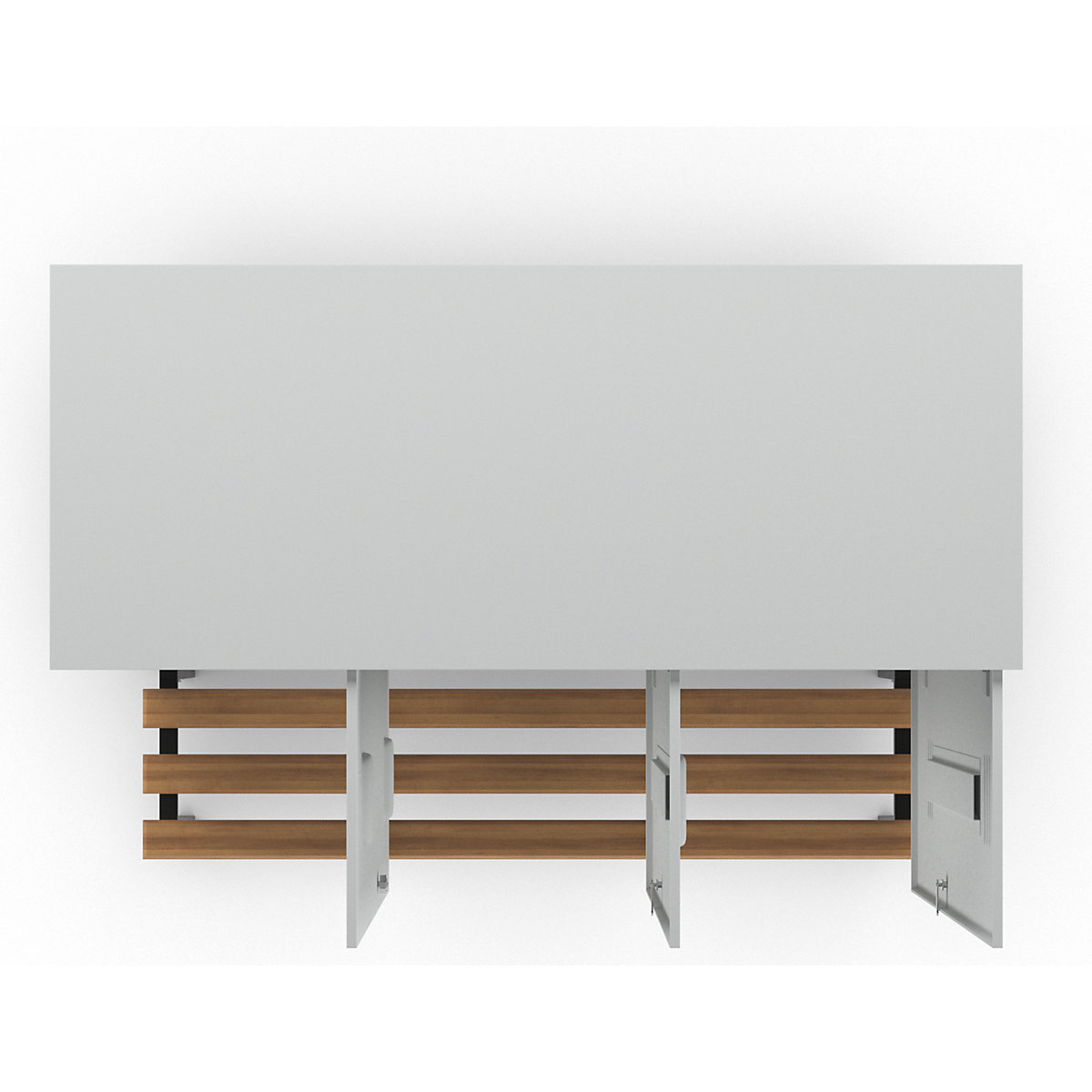 Berlin 2 clothes locker with bench seat – Wolf (Product illustration 6)-5