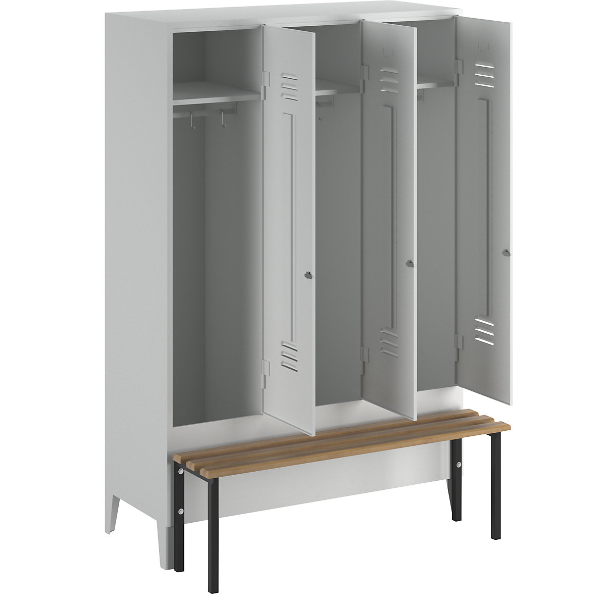 Berlin 2 clothes locker with bench seat – Wolf