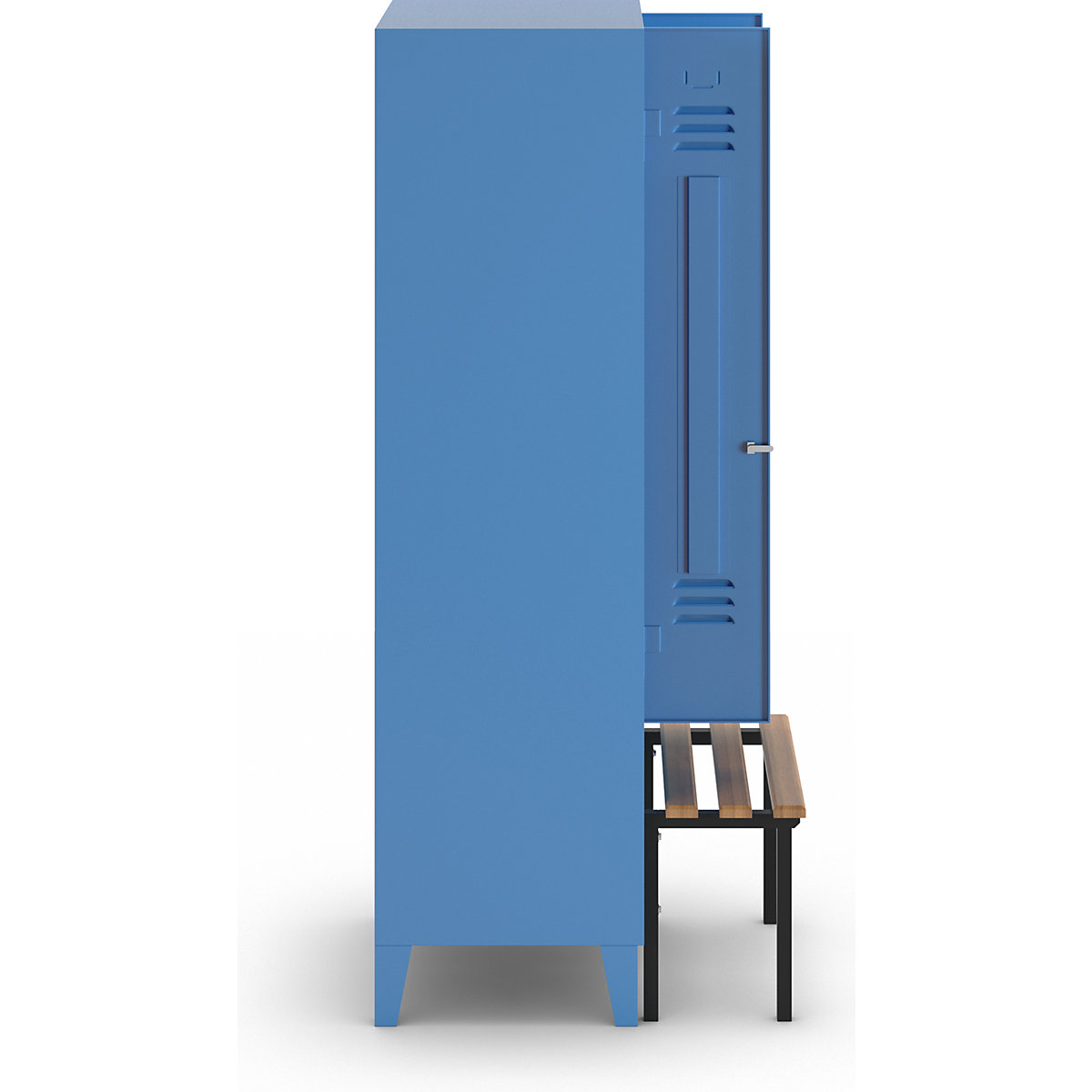 Berlin 2 clothes locker with bench seat – Wolf (Product illustration 4)-3
